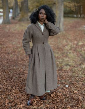 "Annie" pure wool coat driftwood