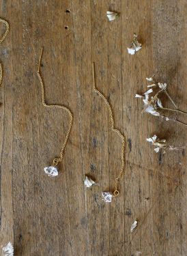 "Herkimer Diamond" and goldfill earrings