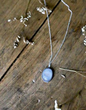 "Luna" moonstone and silver necklace