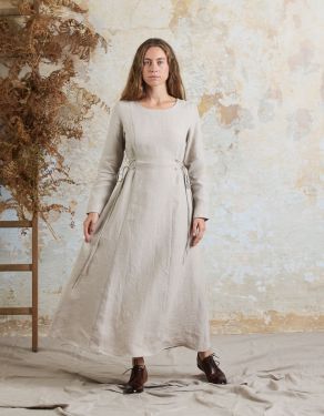 "Elina" natural organic linen maxi dress