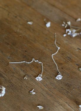 "Herkimer Diamond" and silver earrings