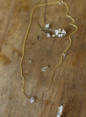 "Herkimer Diamond" and goldfill necklace