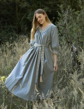 "Ilma" dress midway sleeves lagoon