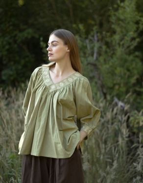 "Ilma" top midway sleeves pistachio