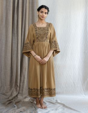 "Mivilud" embroidered dress amber