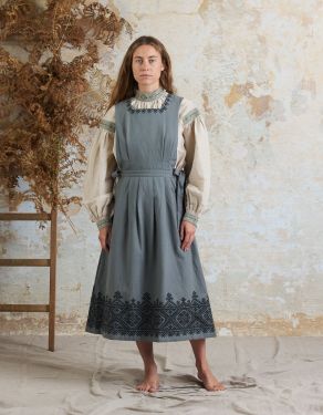 "Oxana"  organic cotton jumper dress lagoon blue