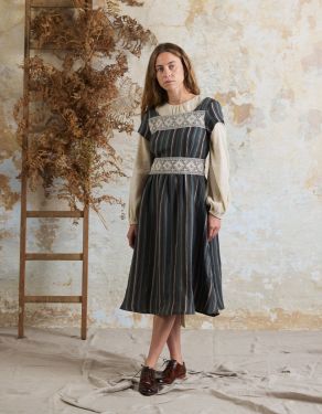 "Vanda" organic striped linen dress