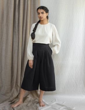 "Vivika" palazzo midi pants black