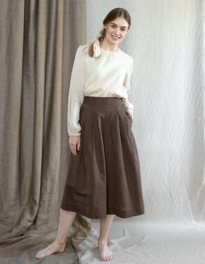 "Vivika" palazzo midi pants chestnut